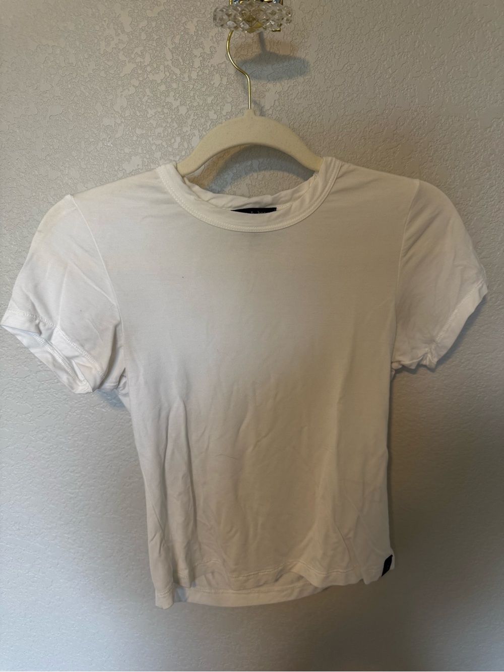 rag & bone Fitted White Short Sleeve Crewneck Tee